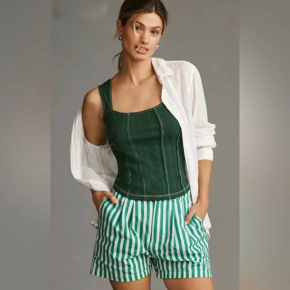 Pilcro Dark Green Tank Top - Picture 1 of 5